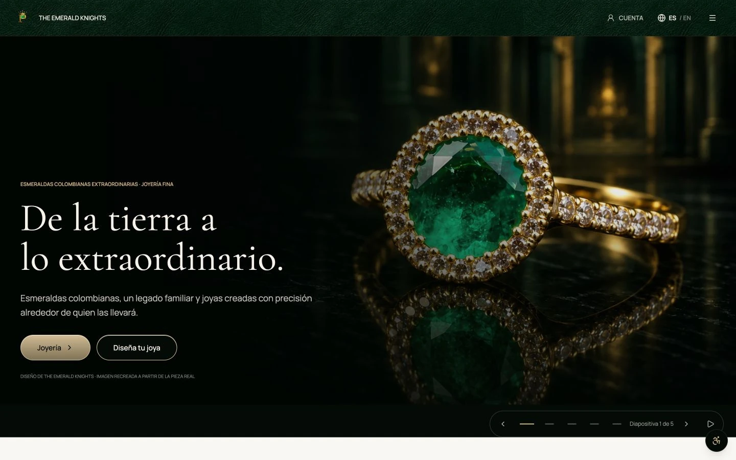 The Emerald Knights desktop website capture
