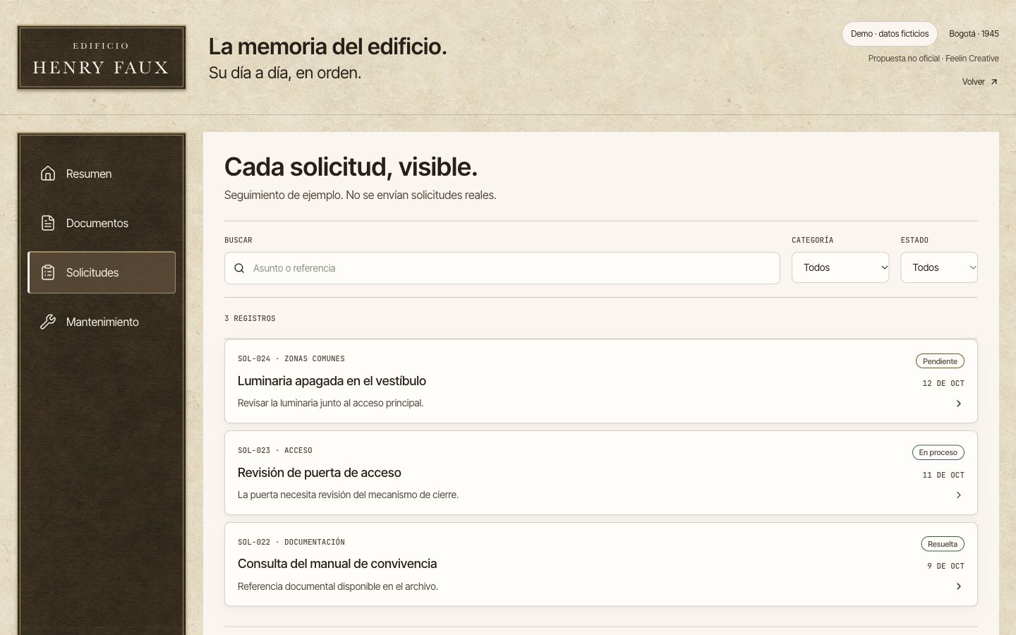 Visible requests — Demo · fictional data