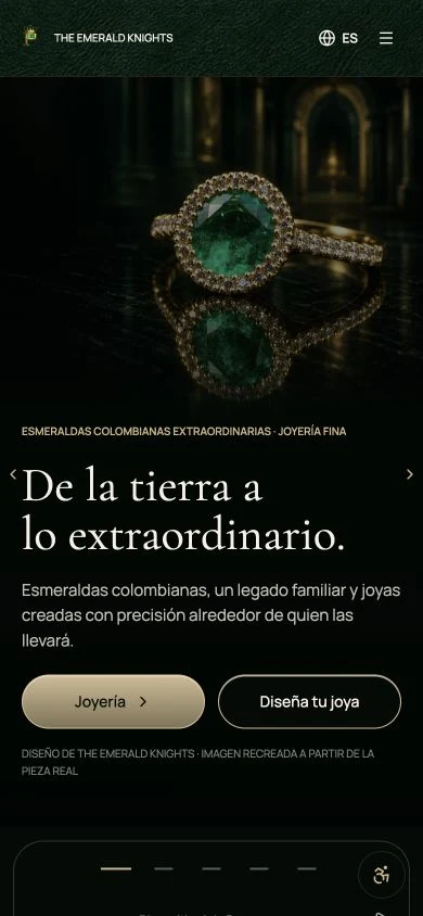 The Emerald Knights authentic mobile website capture