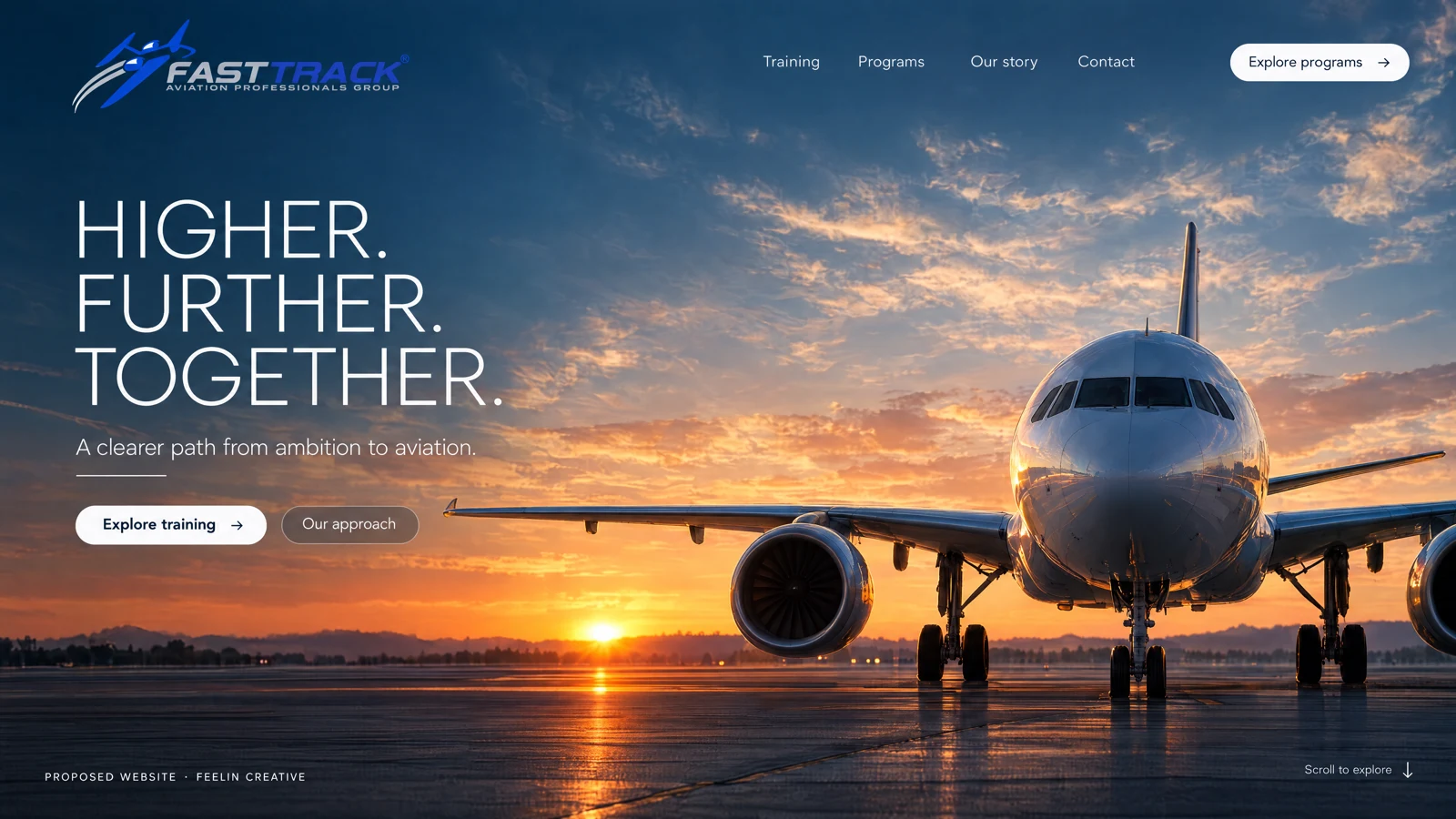 Fast Track Aviation proposed website concept